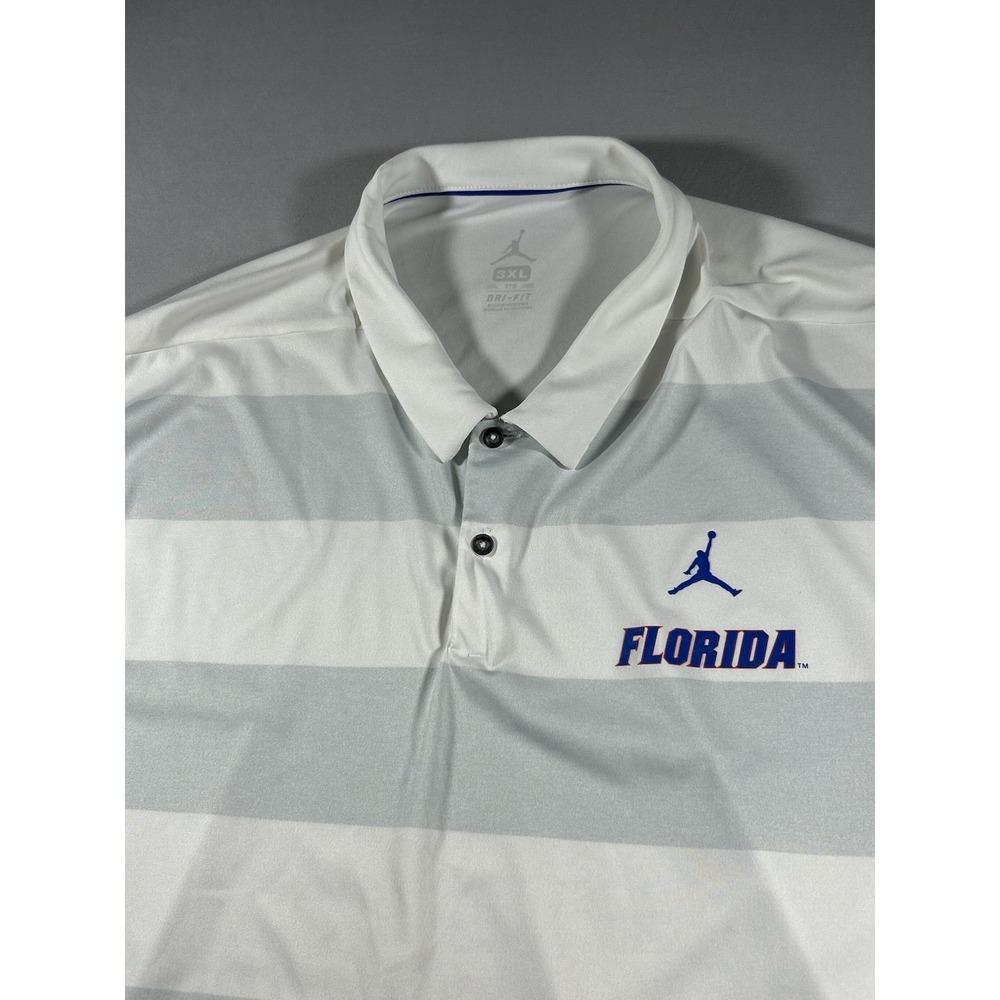 Jordan Brand Florida Gators Polo Shirt Men's 3XL White Dri-Fit Jumpman Golf NCAA